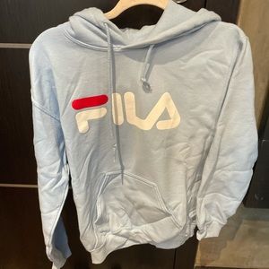 fila light blue hoodie
